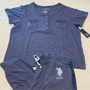 U.S. Polo Assn Pajama Set, blue, 2XL, NWT